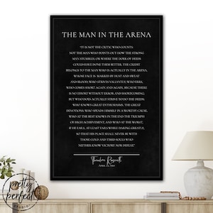 The Man In The Arena Sign | The Man In The Arena Framed | Theodore Roosevelt