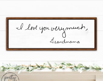 Personalized Handwriting Memorial Gifts For Dad Custom Handwriting Sign for Loved Ones Actual Writing Framed Gifts For Men Handwritten Note
