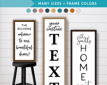 Vertical Custom Sign, Tall Vertical Wall Art on Canvas, Vertical Family Name Sign, Vertical Inspirational Quotes