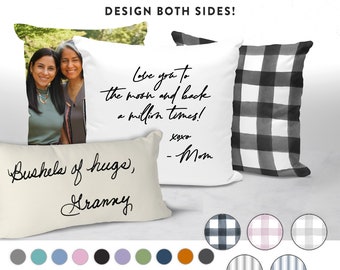 Custom Memorial Gifts, Handwriting Pillow, In Loving Memory Memorial Pillow with Pictures, Keepsake Gifts, Personalized Handwriting Gifts