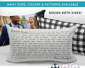 Personalized Pillows of Any Song Lyrics Printed with Your  Favourite Photos, Customized Gift for Music Artist Lover, Musically Gifted Couple