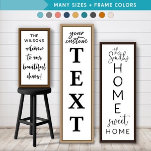 Custom Vertical Sign, Vertical Wall Art Narrow, Canvas Wall Art for Kitchen, Inspirational Quotes, Long Vertical Art Print