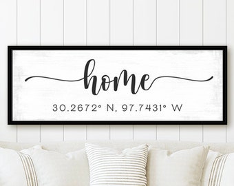 New Home Sign with Coordinates | Realtor Housewarming Gift, Real Estate Closing Gifts For Buyer Seller Clients | Longitude Latitude GPS Sign