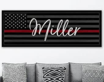 Firefighter Graduation Gift | Personalized Fireman Gift | Thin Red Line | Gift For Firefighter | Fire Chief Gift | Custom Firefighter Sign