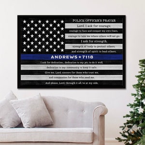 Police Officer Academy Graduation Gift - Personalized Law Enforcement Police Prayer Sign