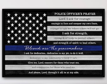 Police Officer Academy Graduation Gifts for Men & Women, Thin Blue Line Police Officer Prayer, Cop Gifts for Law Enforcement, Police Prayer