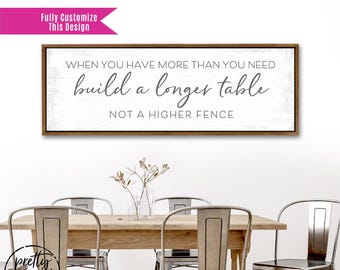 When You Have More Than You Need Build A Longer Table Not a Higher Fence | Build a Longer Table