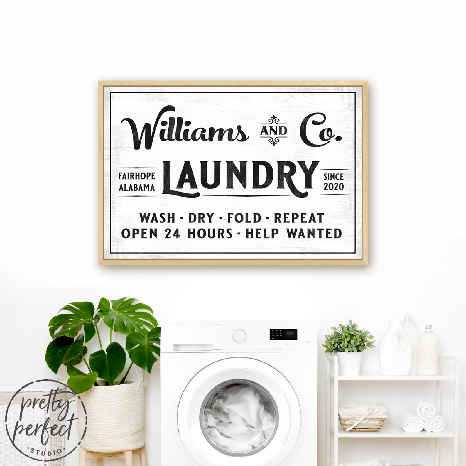 Laundry and Co Sign Custom Laundry Room Signs Large Laundry Etsy