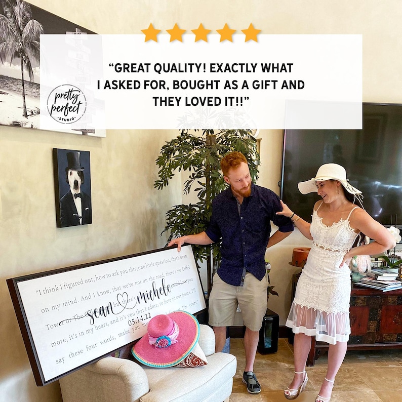 Custom Song Lyrics on Canvas Wall Art, His and Hers Wedding Anniversary Gift Personalized, Music First Dance Song image 4