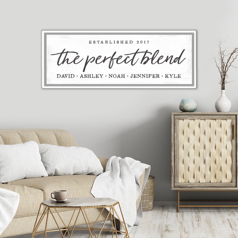 The Perfect Blend Family Sign Personalized Blended Family Etsy Canada