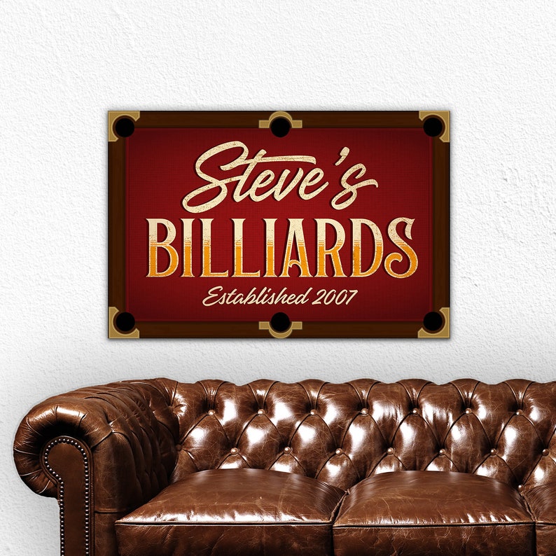 Billiard Room Decor Custom Pool Table Sign Etsy