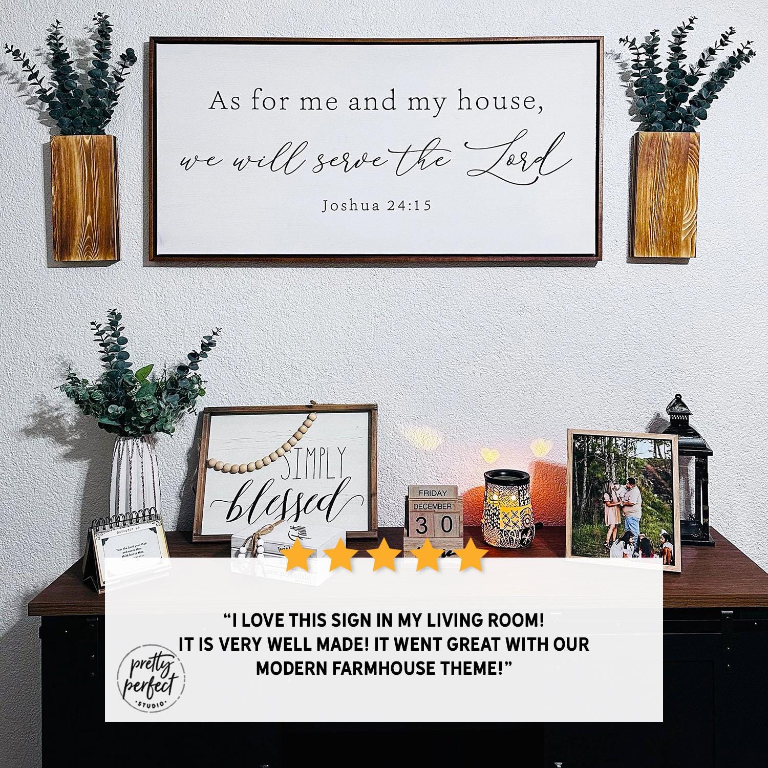 Wanddekoration „As For Me And My House“ – Christliches Schild, 104 X 38 Cm, Aus Holz