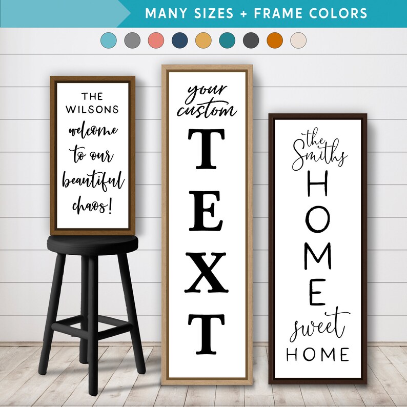 Custom indoor sign design examples showing personalized business signage and office wall art layout options.