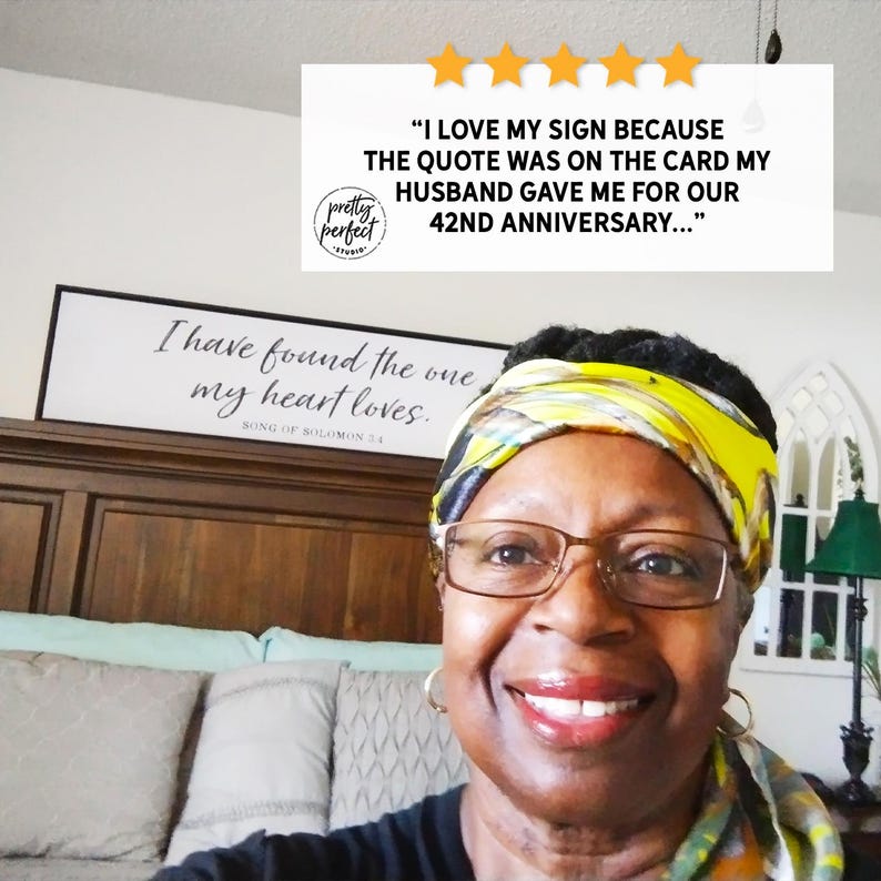 Customer product review for personalized bible verse I have found the one my heart loves song of solomon 3:4 by Pretty Perfect Studio