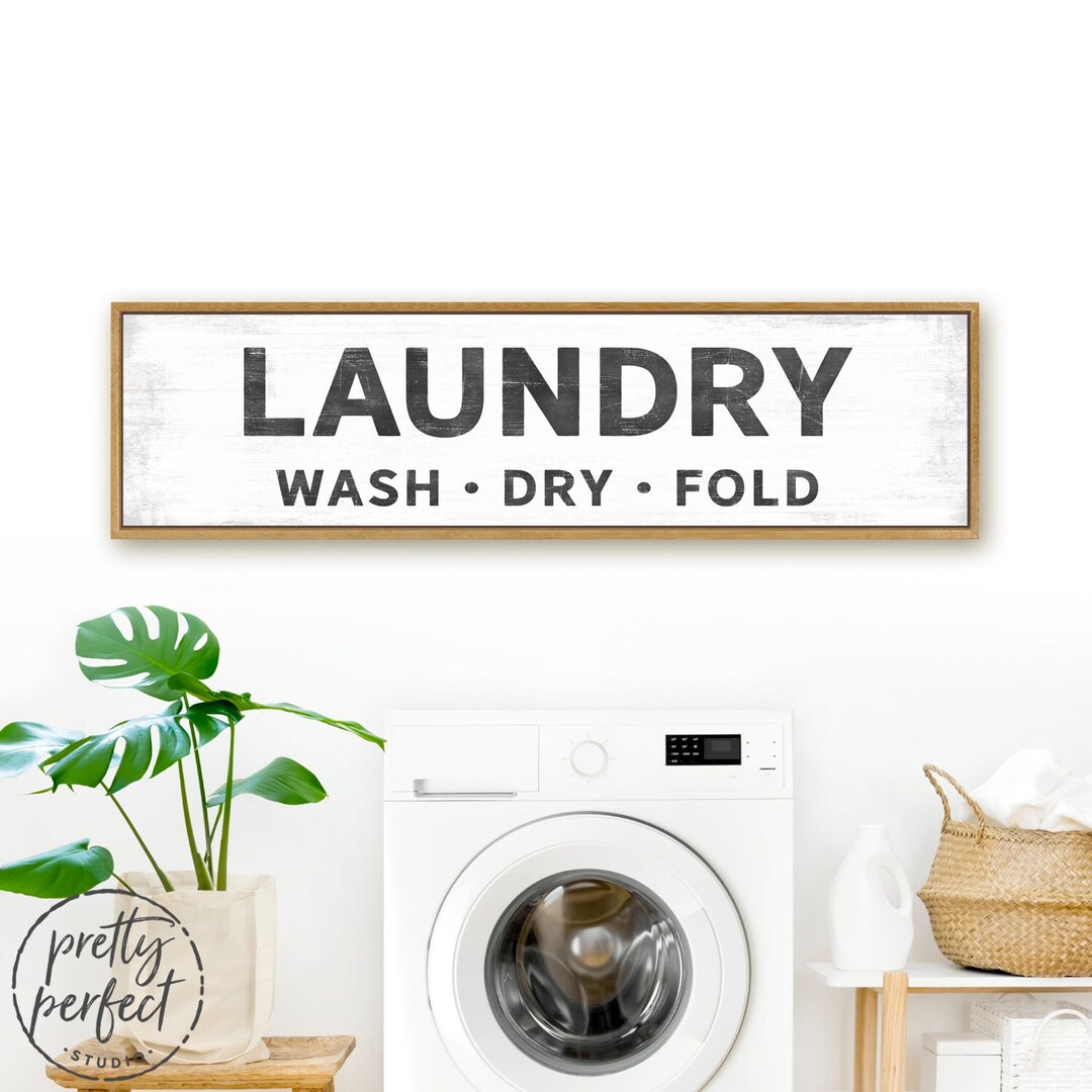 Laundry Room Signs Farmhouse Wash and Dry and Fold Laundry - Etsy