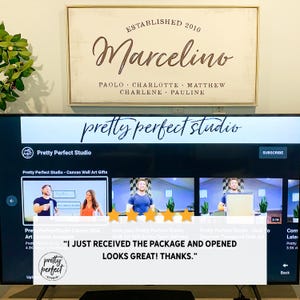 Customer product review for personalized last name established sign by Pretty Perfect Studio