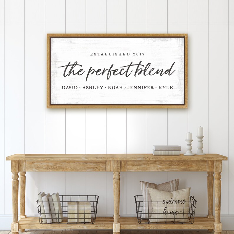 The Perfect Blend Family Sign Personalized Blended Family Etsy Canada