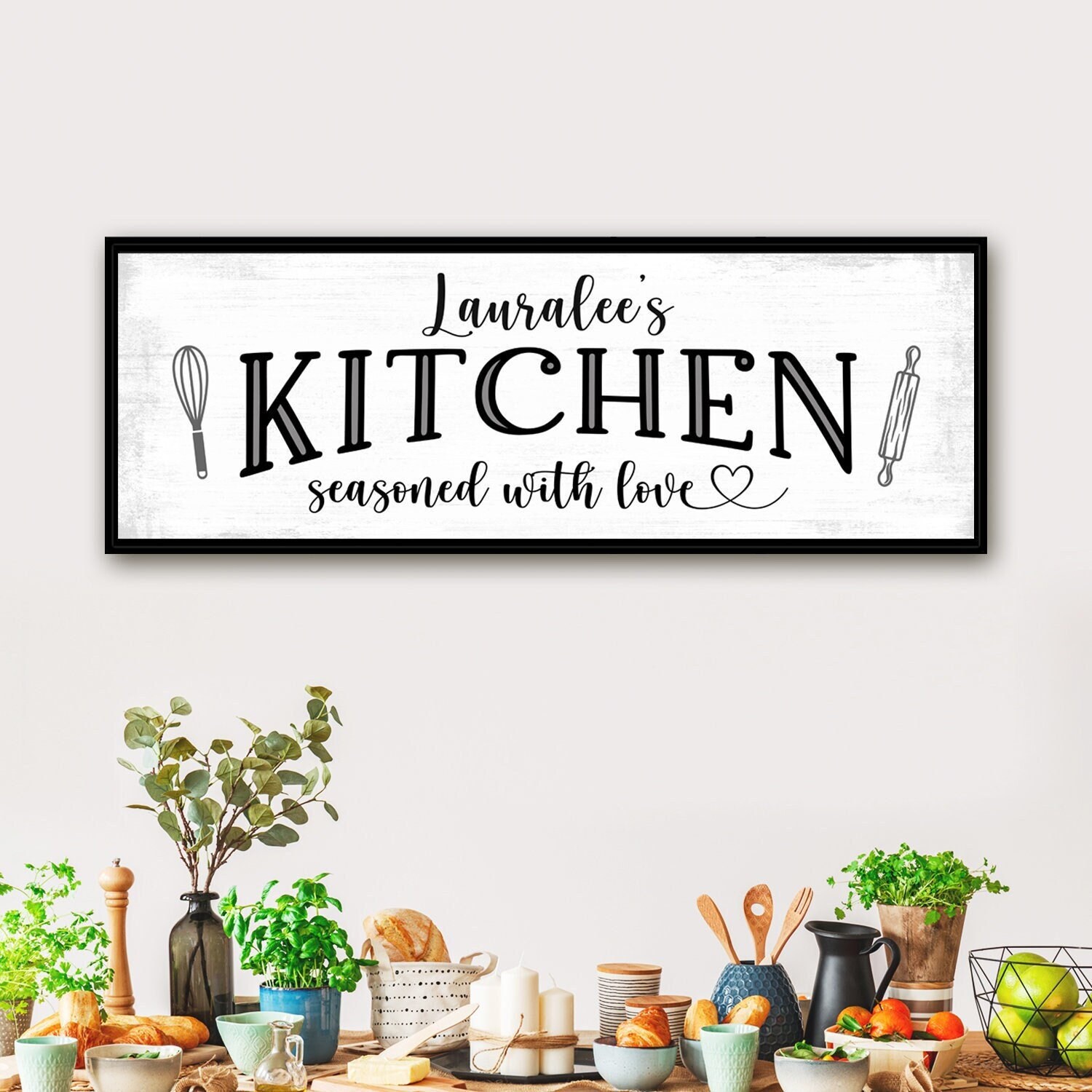 Personalized Kitchen - Seasoned With Love Premium Canvas