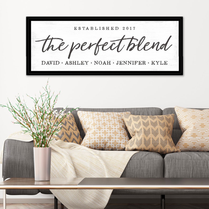 The Perfect Blend Family Sign Personalized Blended Family Etsy Canada