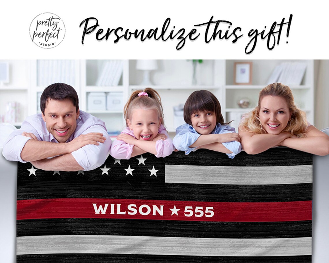 Firefighter Blanket Personalized Fire Department Blankets Etsy