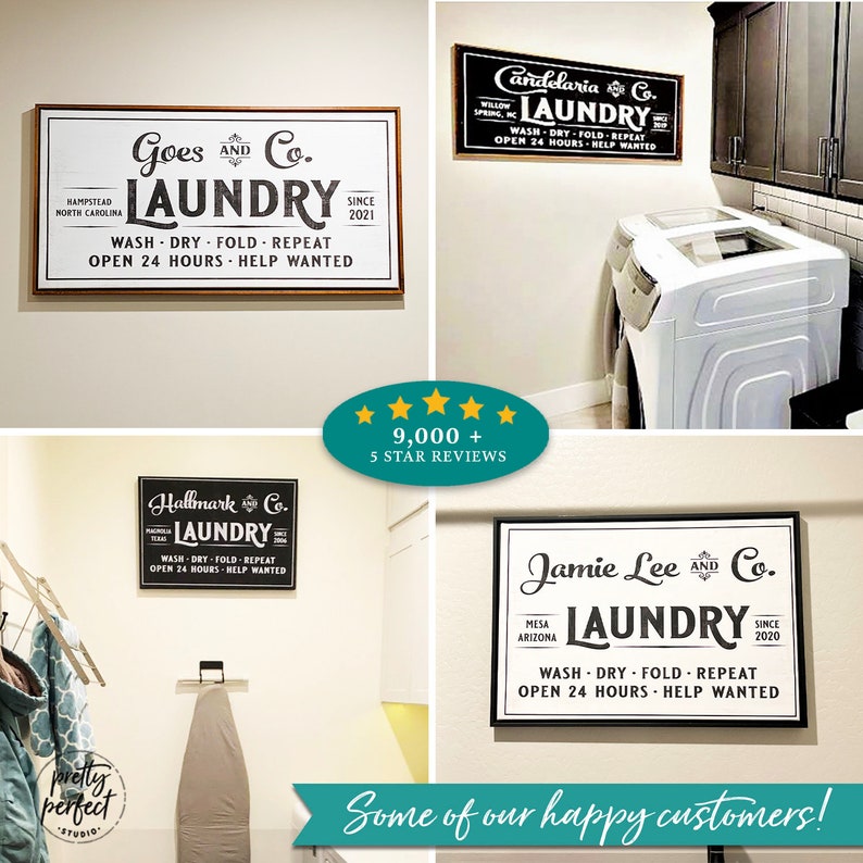 Laundry and Co Sign Custom Laundry Room Signs Large Laundry Etsy