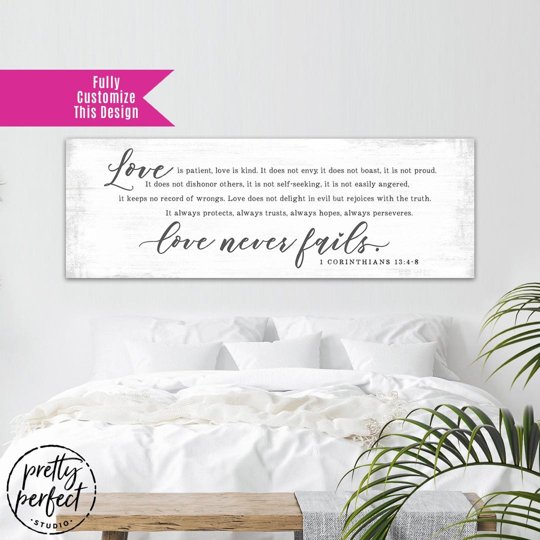 Love is Patient Love is Kind | 1 Corinthians 13 Sign | Love Never Fails ...