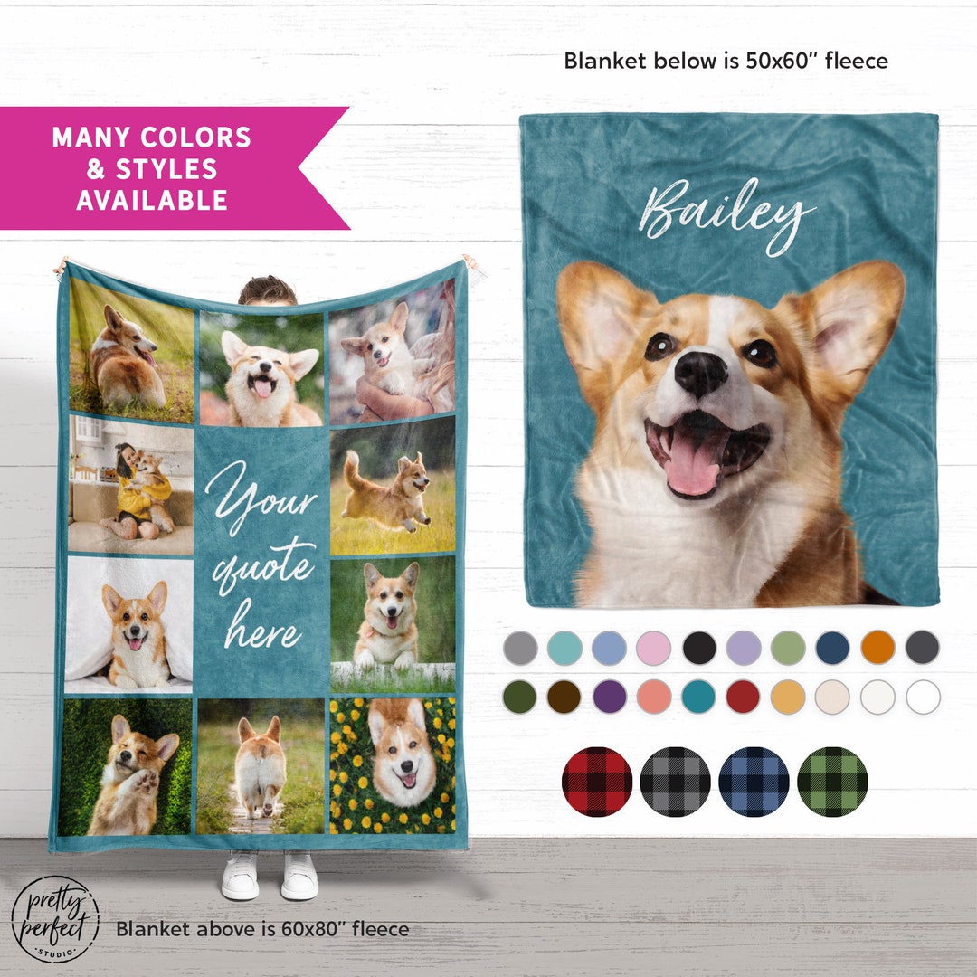 Custom Pet Picture Blanket, Pet Memorial Blanket, Dog Bereavement Gift