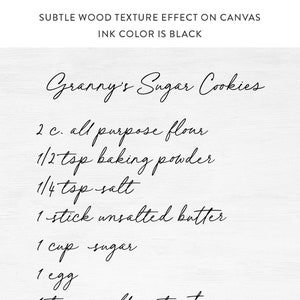 Personalized Recipe For Wall Family Recipe Sign Recipe Handwriting Handwritten Recipe Hand Written Recipe Keepsake Keto Recipe image 6