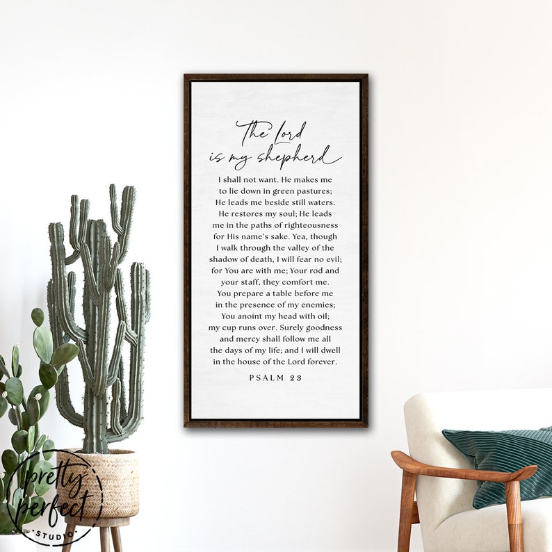 The Lord is My Shepherd Wall Art Psalm 23 Framed Print - Etsy