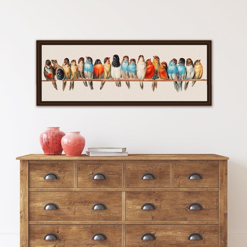 Birds on A Wire Wall Art Birds Canvas Decoration Birds Etsy