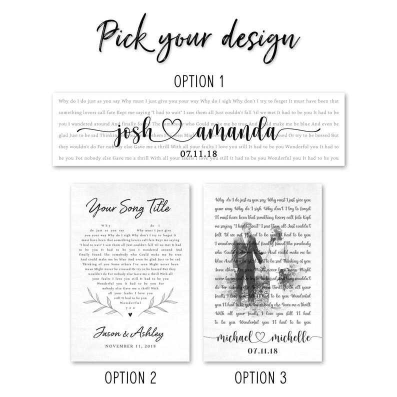 Custom Song Lyrics on Canvas Wall Art, His and Hers Wedding Anniversary Gift Personalized, Music First Dance Song image 2