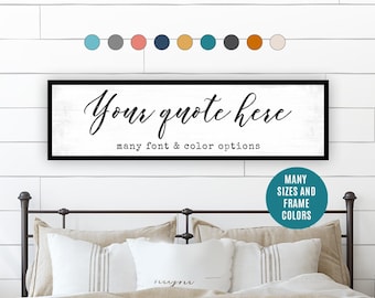 Create Custom Quote Sign, Personalized Master Bedroom Above The Bed His and Hers Vows, & Song Lyrics On Wall Art by Pretty Perfect Studio