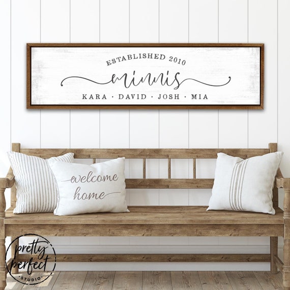 Custom Family Name Sign | Est. Family Sign | Wall Signs With Family Names | Personalized Last Name Sign For Home | Family Established Sign