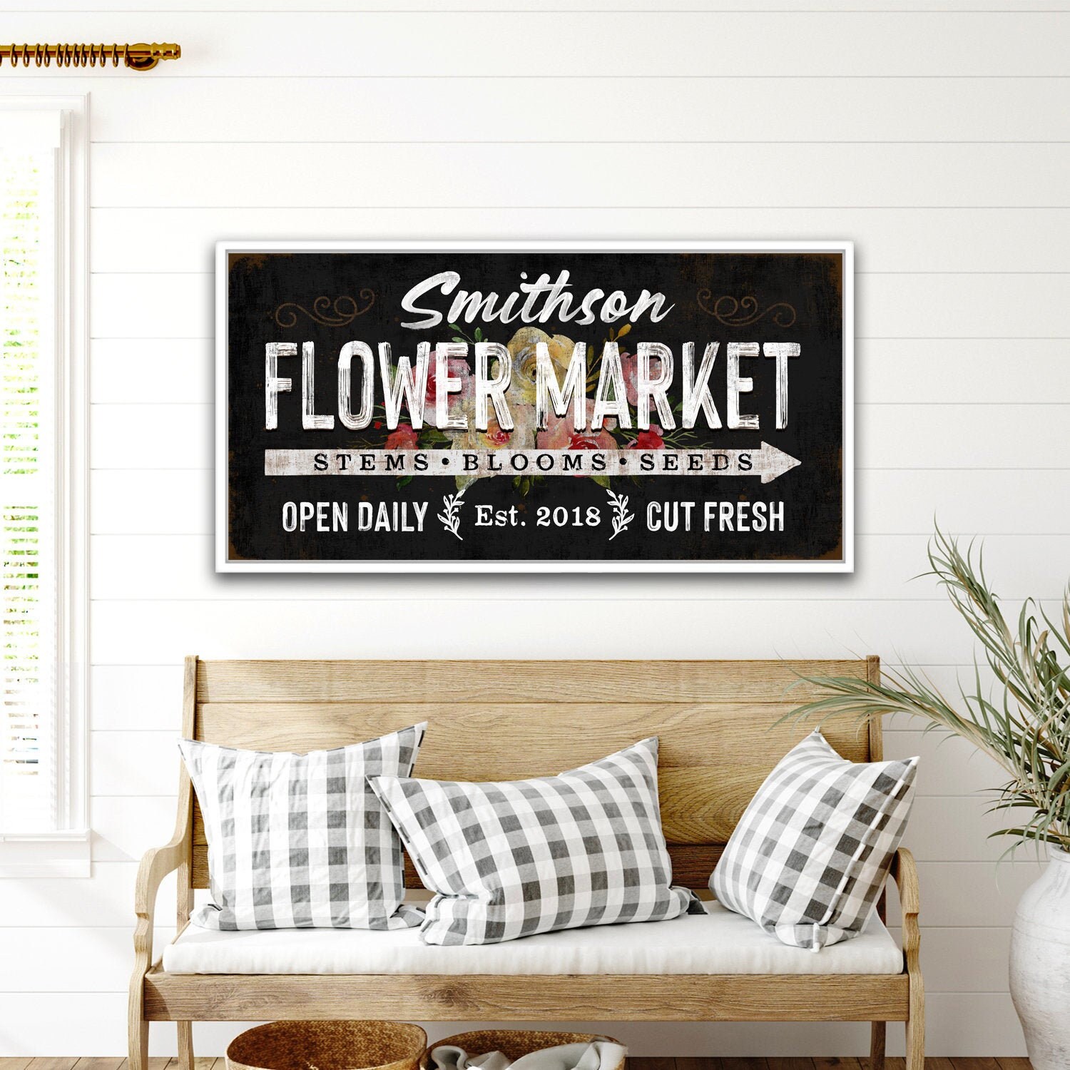 Flower Market Sign Flower Shop Fresh Cut Flowers Sign Etsy
