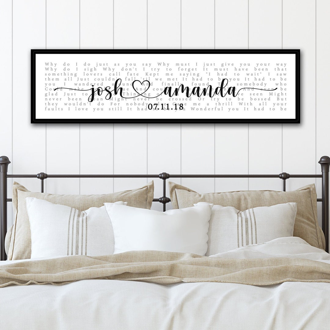 Song Lyrics on Canvas, Wedding Song Lyric Art, Wedding Song Canvas