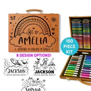 Personalized Art Kit for Kids Activity, Christmas Gifts for Little Girls, Childrens Art Kit, kids Watercolor Set, 8 Year Old Birthday Gift