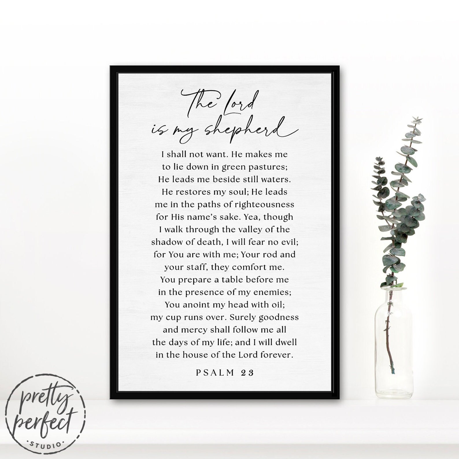 The Lord is My Shepherd Wall Art Psalm 23 Framed Print - Etsy