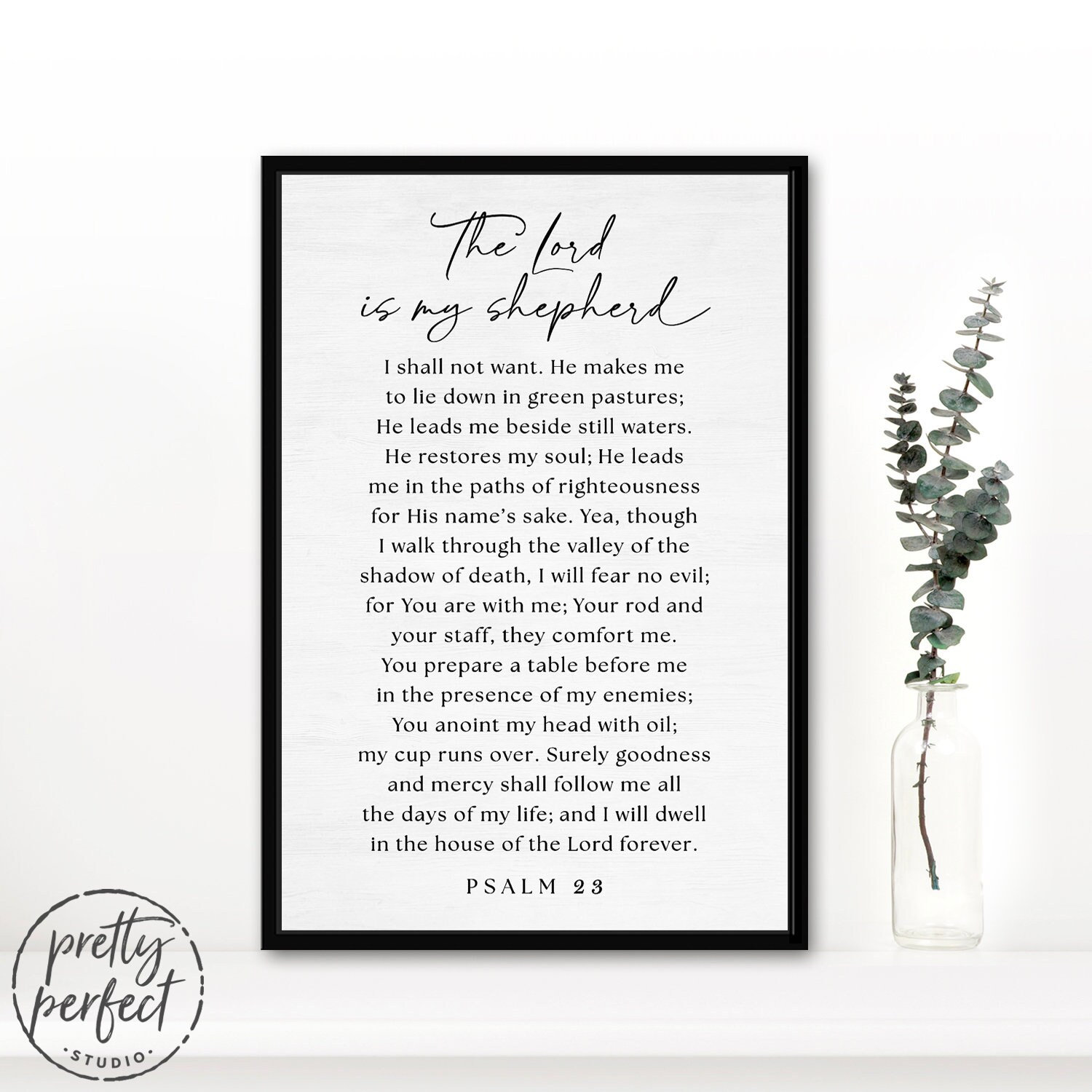 The Lord is My Shepherd Wall Art Psalm 23 Framed Print - Etsy