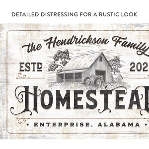 Homestead Sign Design Personalized Homestead Sign | Farmhouse Homestead Sign Homestead Gifts ...