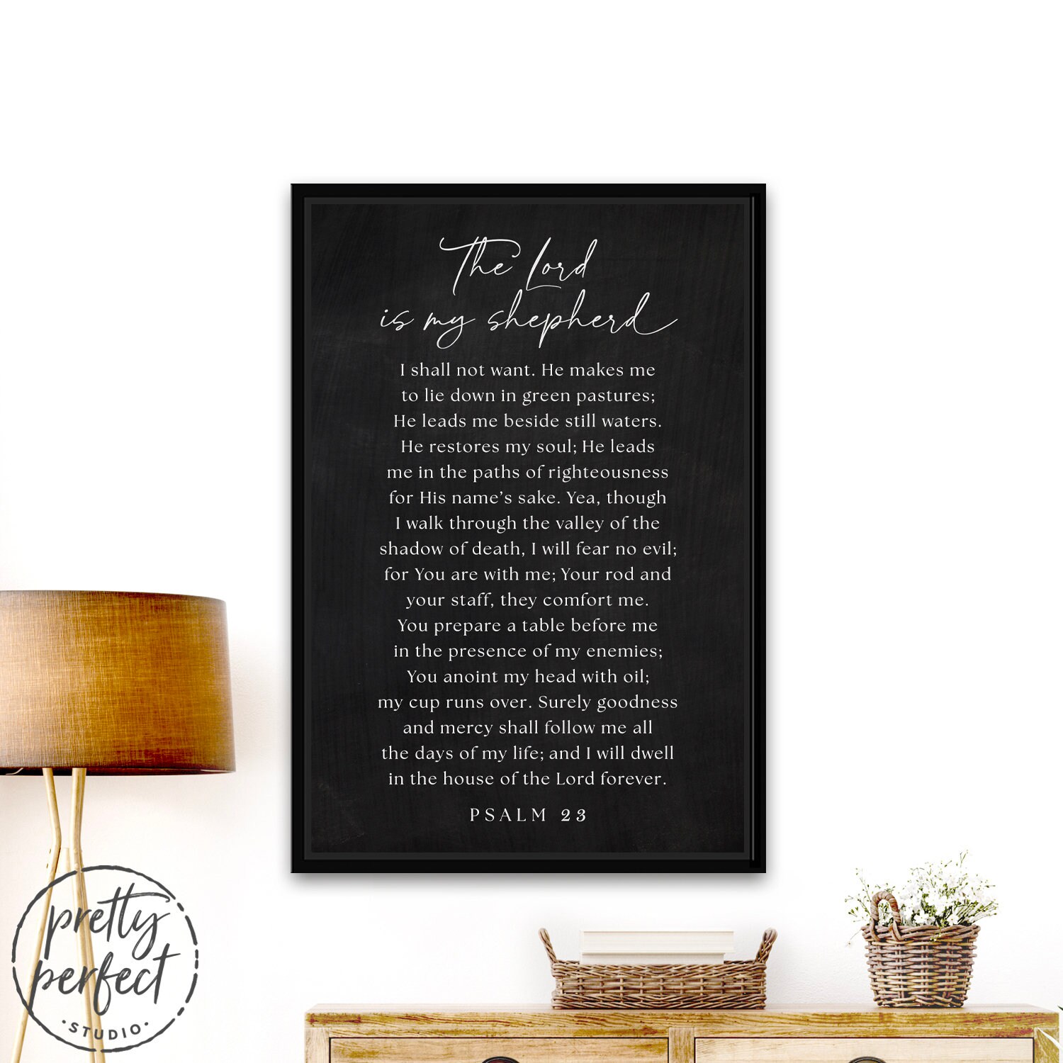 The Lord is My Shepherd Wall Art Psalm 23 Framed Print - Etsy