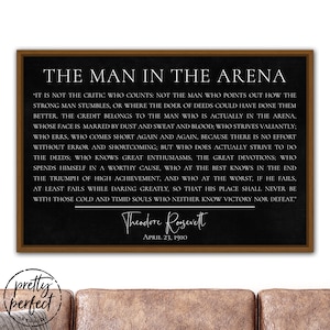 The Man In The Arena-bord | De man in de arena ingelijst | Theodore Roosevelt, De man in de arena