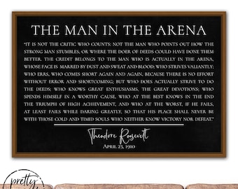 The Man In The Arena Sign | The Man In The Arena Framed | Theodore Roosevelt, The Man in the Arena