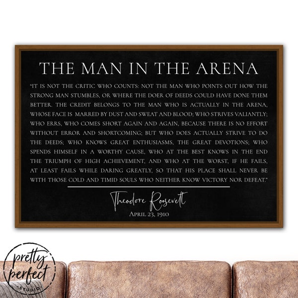 The Man In The Arena Sign | The Man In The Arena Framed | Theodore Roosevelt, The Man in the Arena