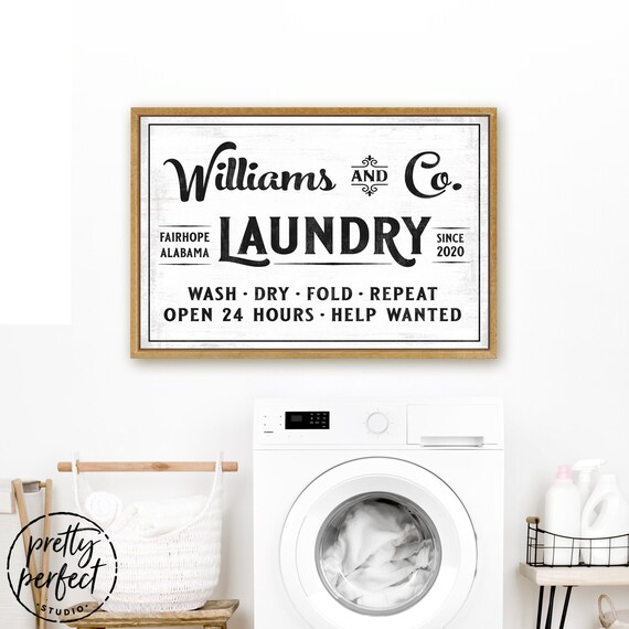 Soffee Design Laundry Room Sign - Metal Art Laundry Accessories - Bathroom Guide Plaque Signs, Home Laundry Wall Decor - Laundry Guide White
