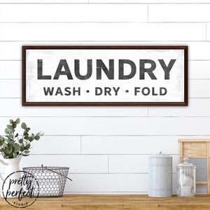 Laundry Room Signs Farmhouse Wash and Dry and Fold Laundry - Etsy
