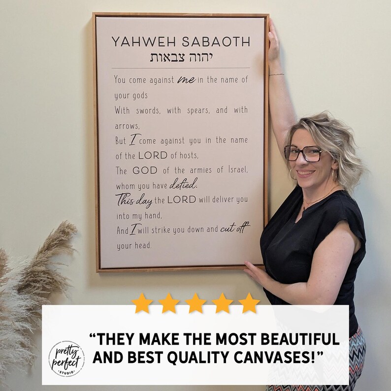 Customer product review for personalized bible verse Yahweh Sabaoth wall art print, Lord of Hosts Bible verse canvas by Pretty Perfect Studio