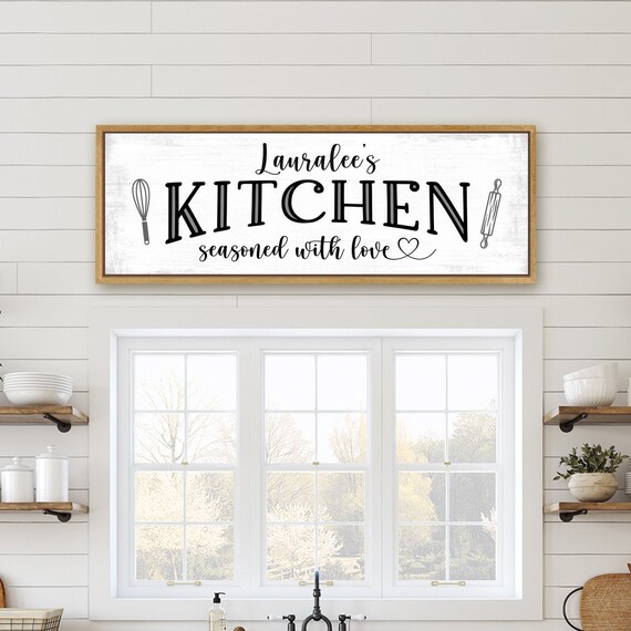Personalized Kitchen Sign Farmhouse Kitchen Wall Art | Etsy