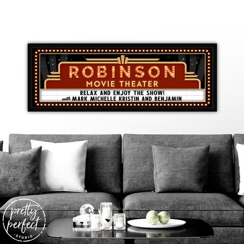 Custom Home Theater Sign Custom Movie Room Sign Housewarming Etsy