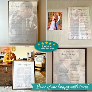 Custom Wedding Vows Wedding Vows Canvas Vow Prints Vows Framed Wedding Vows image 2