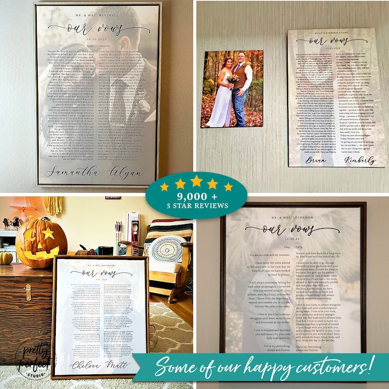 Custom Wedding Vows Wedding Vows Canvas Vow Prints Vows Framed Wedding Vows image 2